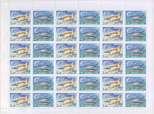 Россия, 2003,Тюлень, Осётр, совместно с Ираном, лист 18 пар, 6х6